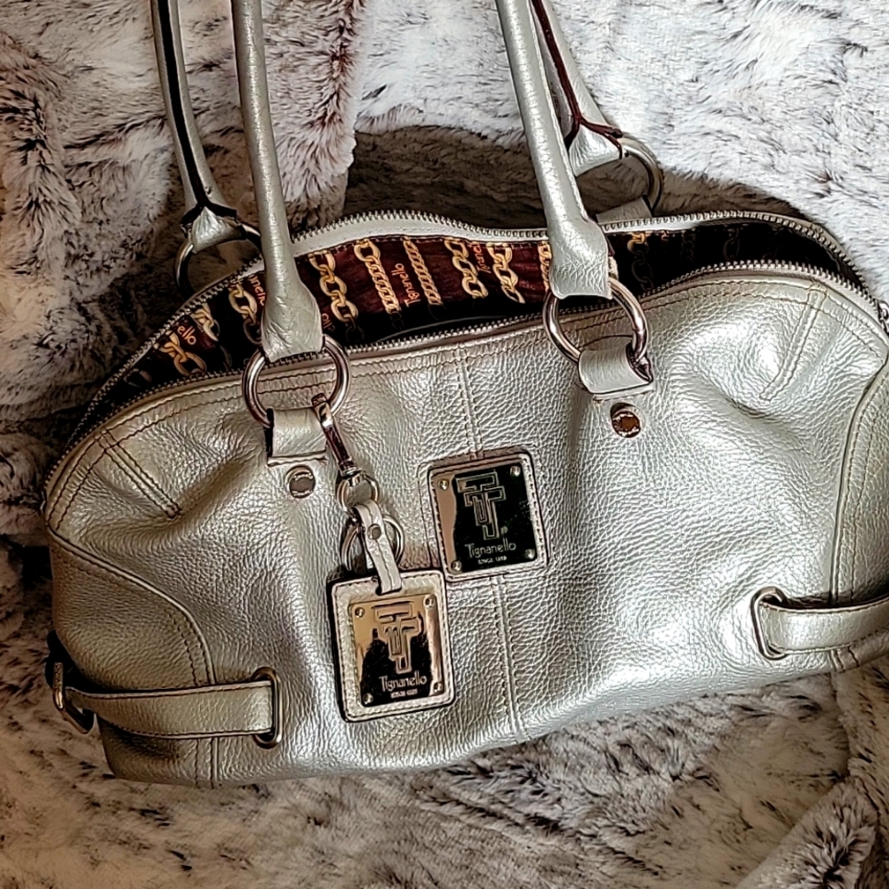 Tignanello silver shoulder bag